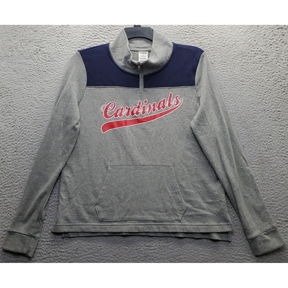 MLB St. Louis Cardinals PINK Victoria's Secret 1/4-Zip Sweatshirt Womens L Multi